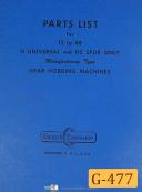 Gould & Eberhardt-Gould & Eberhardt 16 to 48, Manufacturing Type Gear Hobbers, Parts Manual 1943-16-48-04